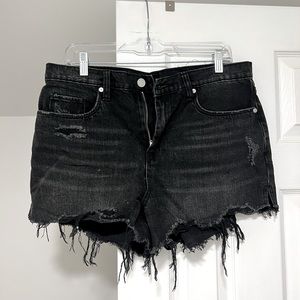 Blank NYC Black Denim Wedge Shorts